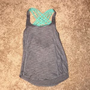 Lululemon Workout top with built in bra, size 2